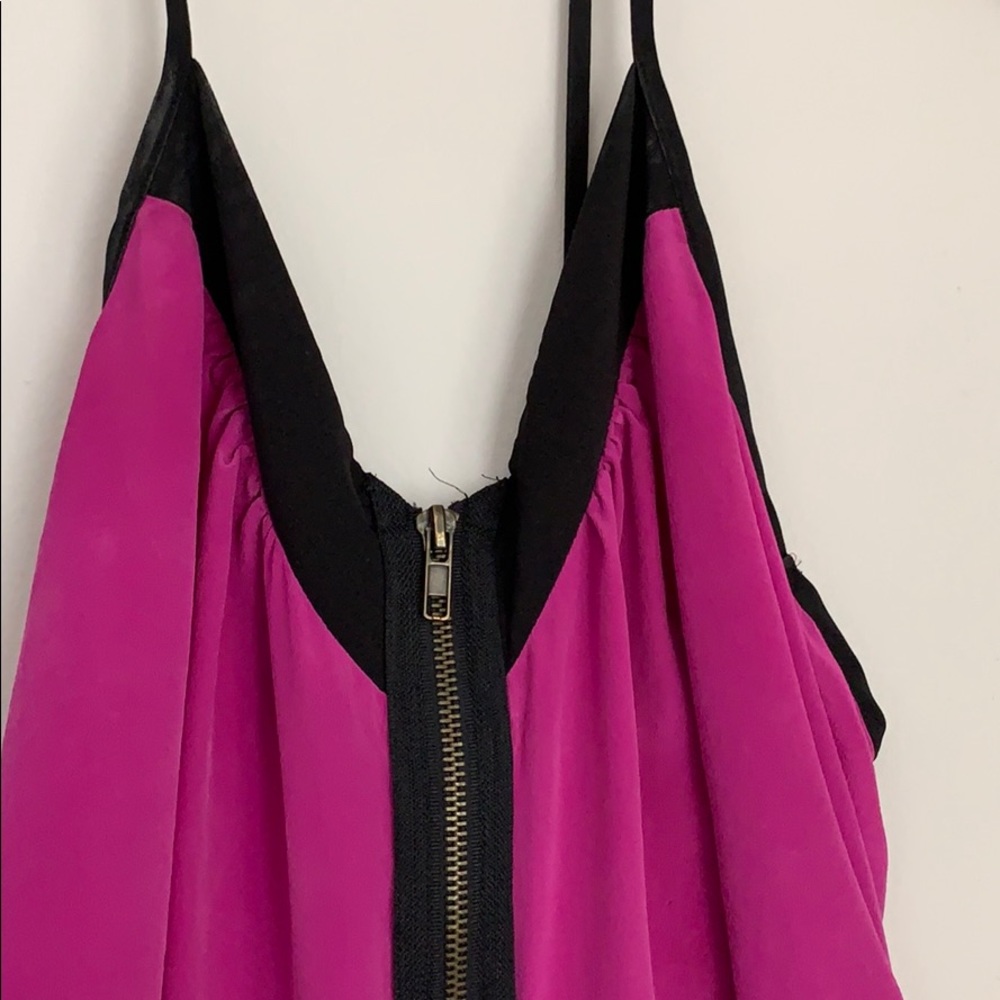 silence + noise front zipper MAGENTA tank. T back